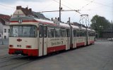 Tw 560 ist einer der beiden umgebauten sechsachsigen Wegmann-Triebwagen, Bremen Gröpelingen 1991