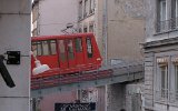 Standseilbahn Linie F1 in Saint-Jean über der Rue Tramassac 1993