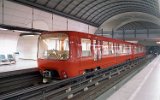 Fahrerlose gummibereifte Doppeltriebwagen MPL 85 (Métro Pneus Lyon 1985)  Linie D Station Vieux Lyon 1993