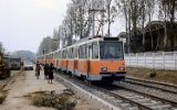 Nach der Eröffnung wurden die Timiș-2-Züge an der Calea Severinulu (Haltestelle RAT) abgestellt und repariert, da das Depot noch nicht fertig war (11/1987).